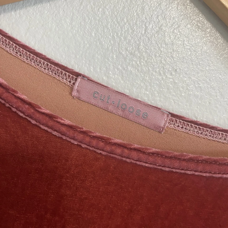 Top de gran tamaño corte suelto rosa polvoriento mezcla de seda terciopelo Lagenlook O/S Foto 3 de 4