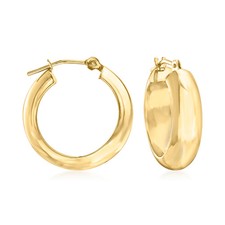 Ross-Simons 14kt Yellow Gold Small Hoop Earrings. 5/8 inches