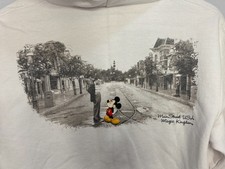 Disney Parks Mickey Mouse Magic Kingdom Zip Up Hoodie Mens White Small Vintage