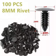 100PCS 8mm Bumper Clips Car Hole Plastic Rivets Fastener Fender Push Pin For