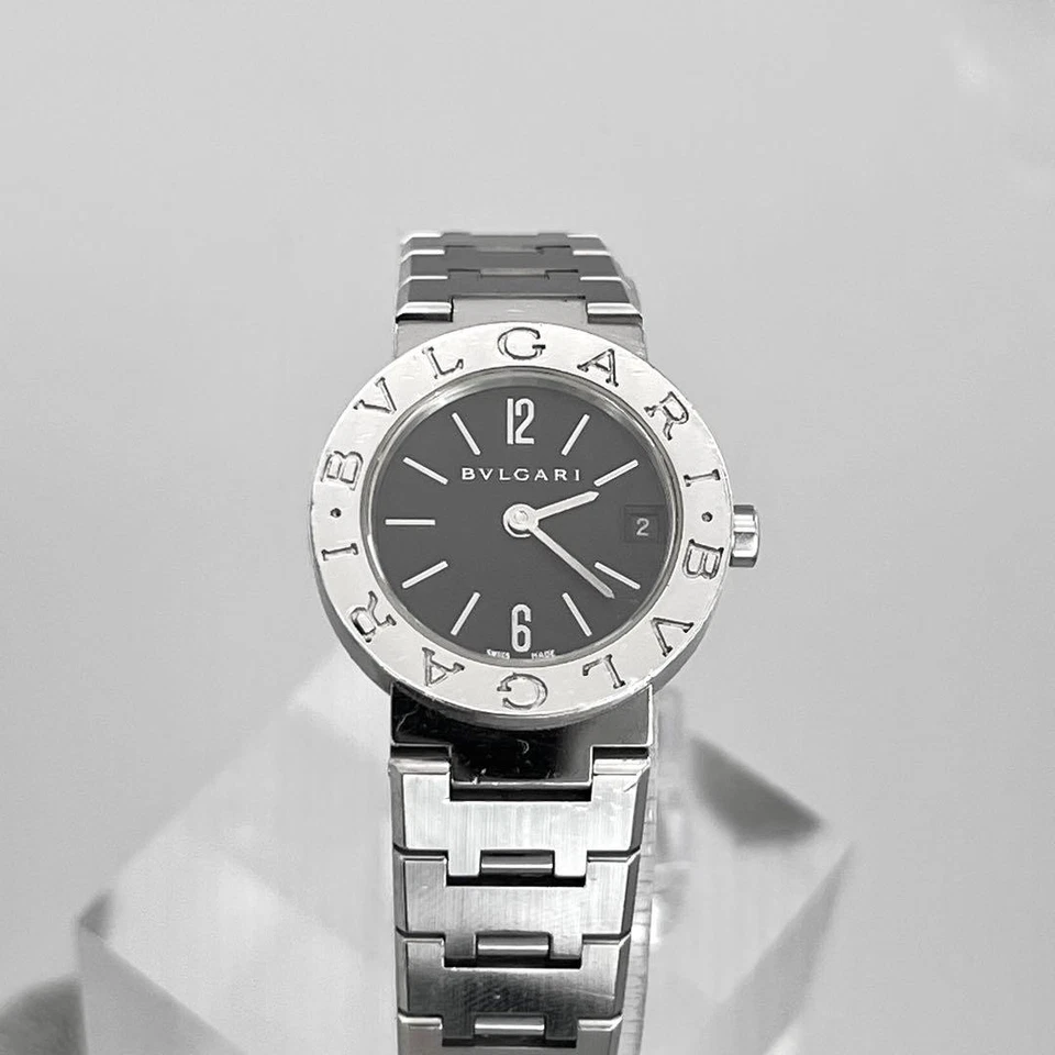 Good condition BVLGARI BB23SS Black dial Silver Late model with logo ,16591 - Image 4 of 4