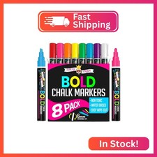 Bold Chalk Markers - Dry Erase Marker Pens - Liquid Chalk Markers for Chalkboard