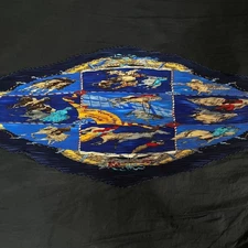 Hermes Carre90 Pleated Scarf Chantilly Castle Horse Museum Box included m1_1115