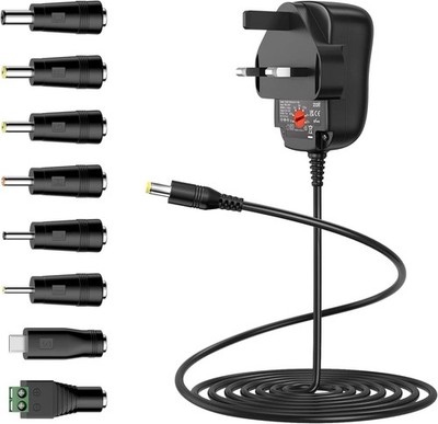 24W Universal AC Adapter 3V 4,5V 5V 6V 7,5V 9V 12V 1A 2A DC Netzteil