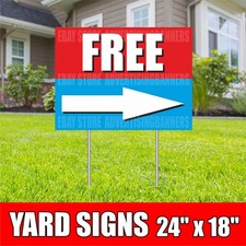 FREE Yard Sign with H-Stakes Lawn Sign Rent Sale Arrow to the Right