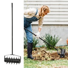 Rolling Lawn Aerator Tool Heavy Duty Manual Push Aerator Lawn Tool 2 Shape Opt 