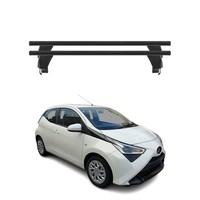Menabo DachträGer GrundtäGer FüR Toyota Aygo 2014-2022 50Kg Alu Schwarz 2 Tlg