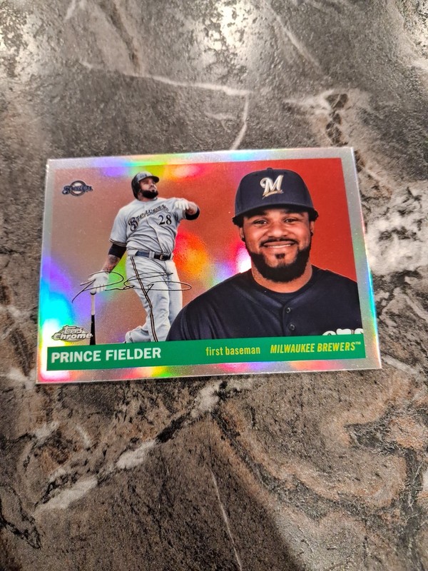 2025 Topps Chrome Platinum Brewers Prince Fielder Refractor #417