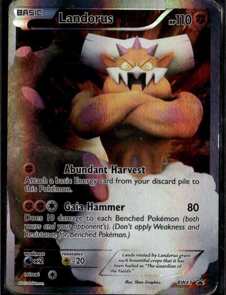 Landorus Promo Black and White Promos BW43 Fighting Holo Pokemon Card