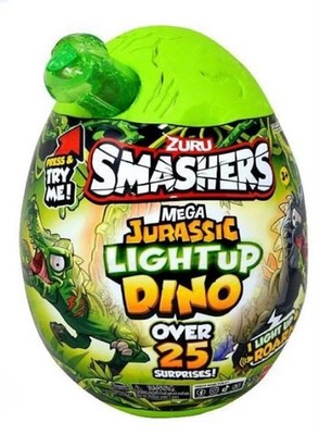 ZURU Smashers Mega Jurassic Light-Up Dino Egg - T-Rex or Spino Toy, Ages 3+