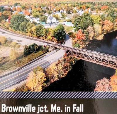 C2020s Maine Postcard Unposted Brownville Junction In Fall River Bridge 2 E98H
