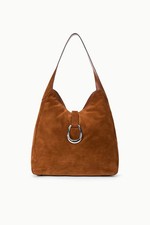 Staud Maya Hobo Bag in Tabac Suede