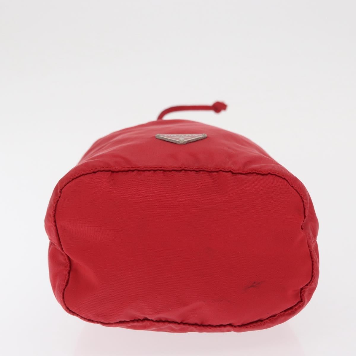 PRADA Drawstring Pouch Nylon Red Auth ka2042 - image 5