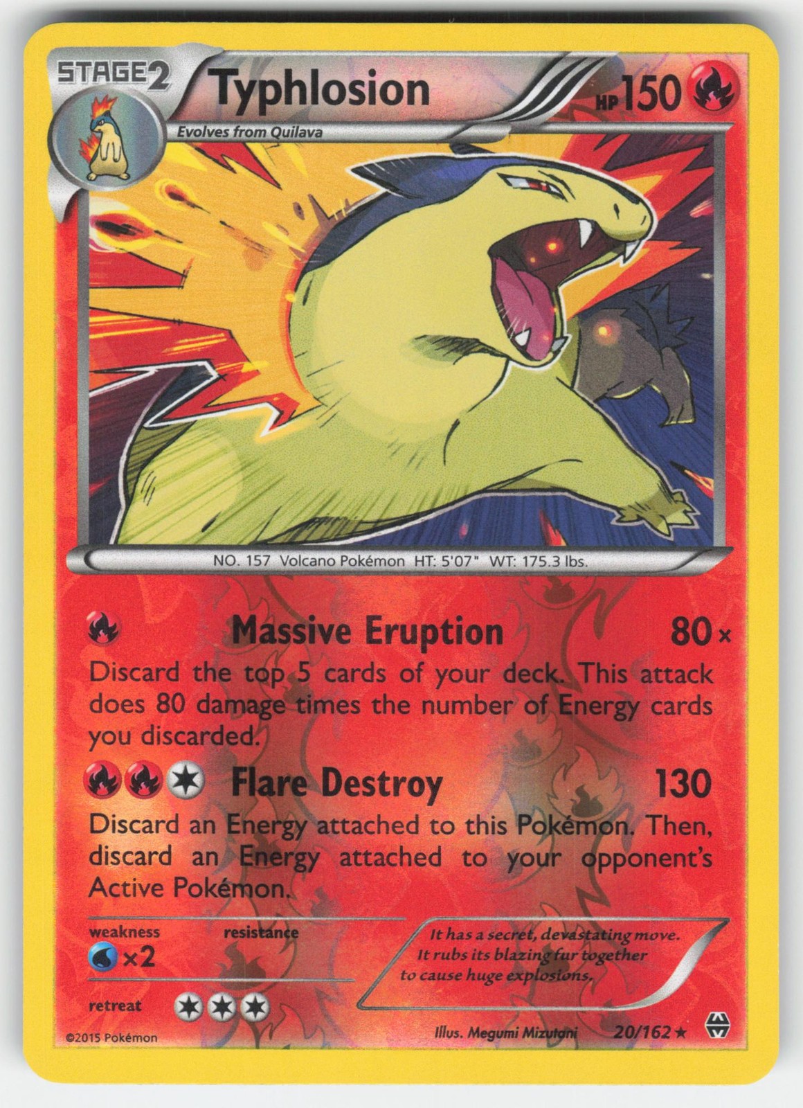 Typhlosion 20/162 Holo Rare BREAKthrough Pokemon Reverse Holo LP