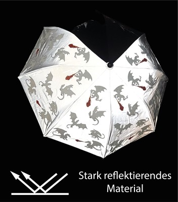 HECKBO Color Changing Umbrella For Kids - Dinosaur Print, Reflective, Compact