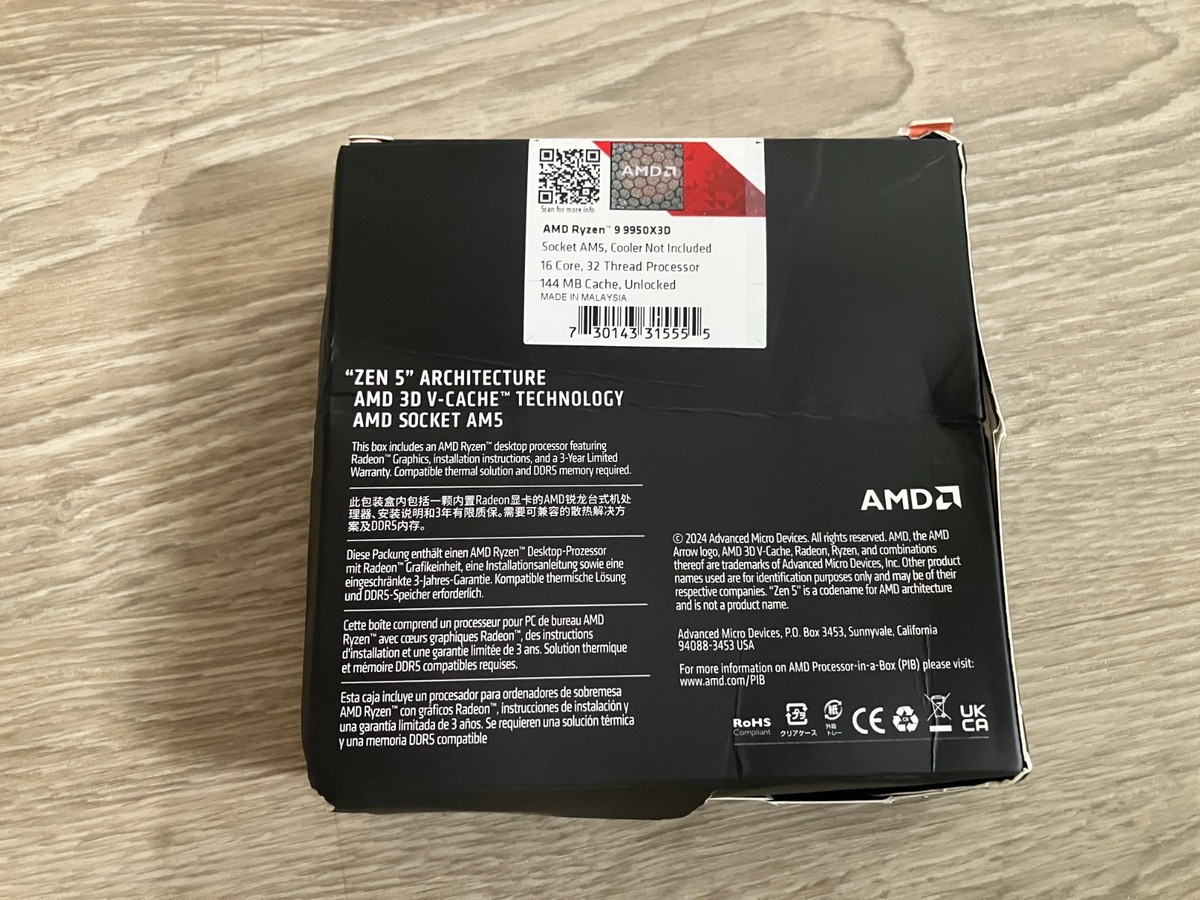 【中古】AMD Ryzen 9 9950X3D BOX AMD Ryzen 9 9950X3D 16 CORE SEALED NEW DESKTOP PROCESSOR