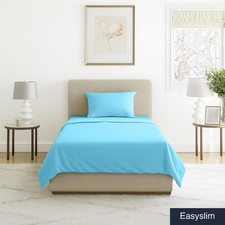 Brushed Microfiber 3-Piece Sheet Set Twin XL Light Blue Wrinkle Resistant
