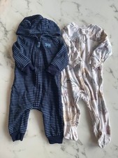 Carter's Baby One Piece Hooded Jumpsuit  Footie PJs - Set of 2 - 9M