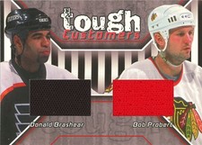 2001-02 Be A Player Memorabilia Donald Brashear/Bob Probert #/90