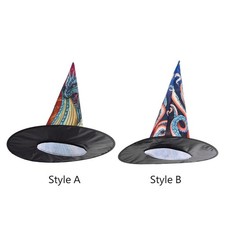 Halloween Witch Hat Supplies Wizard Modern Pointed Top Costume Accessories Wide