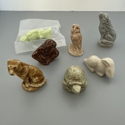 Wade Whimsies Figurines Owl Tiger Wolf Parrot Turtle Ape Rabbit Red Rose Tea Eng