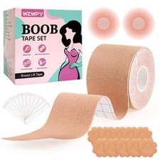 WZWPY Boob Tape Kit for Women - 8M 26.3ft Waterproof  3 inch, Beige