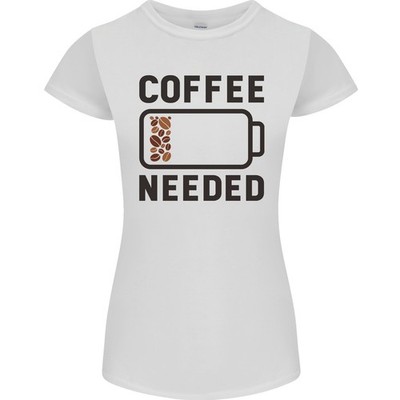 Kaffee Benötigt Lustig Addict Damen Petite Schnitt T - Shirt