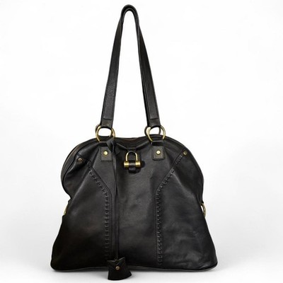 バッグ Yves Saint Laurent LTD Shoulder Bag RARE Yves Saint Laurent Black Extra Large Muse Leather Shoulder Bag