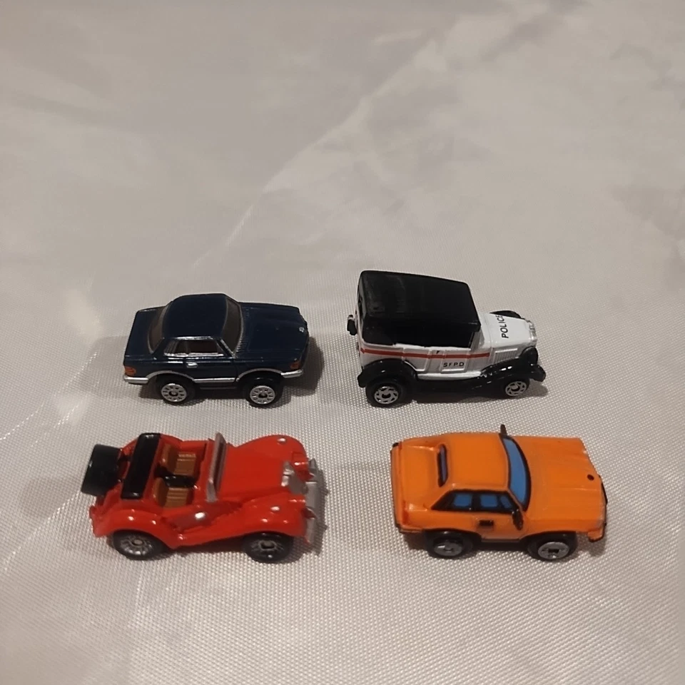 Galoob Micro Machines Lot Of 4: MG-TF, Jaguar, Mercedes, Antique Police Car  - Image 3 of 4