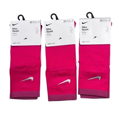 Nike Spark Running Ankle Socks Lot of 3 Pink Dri-FIT Mens 10-11.5 W 11.5-13