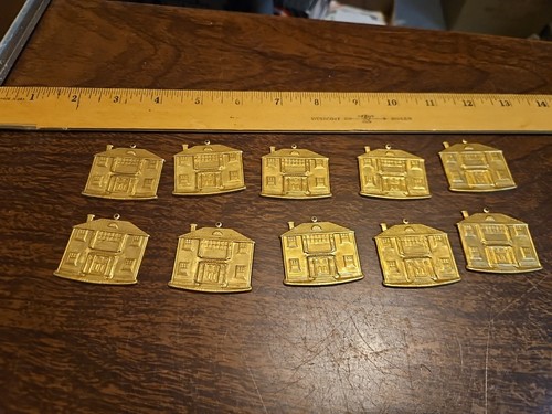 Lot Of 10 Large House MCM France Vintage 60s Brass Stampings Findings Jewelry 