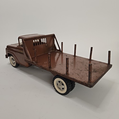 1959 Original #30 Tonka Bronze Tandem Platform Lumber Truck and Trailer - Picture 9 of 15