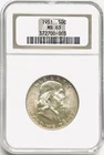 1951 Franklin Silver Half Dollar NGC MS63