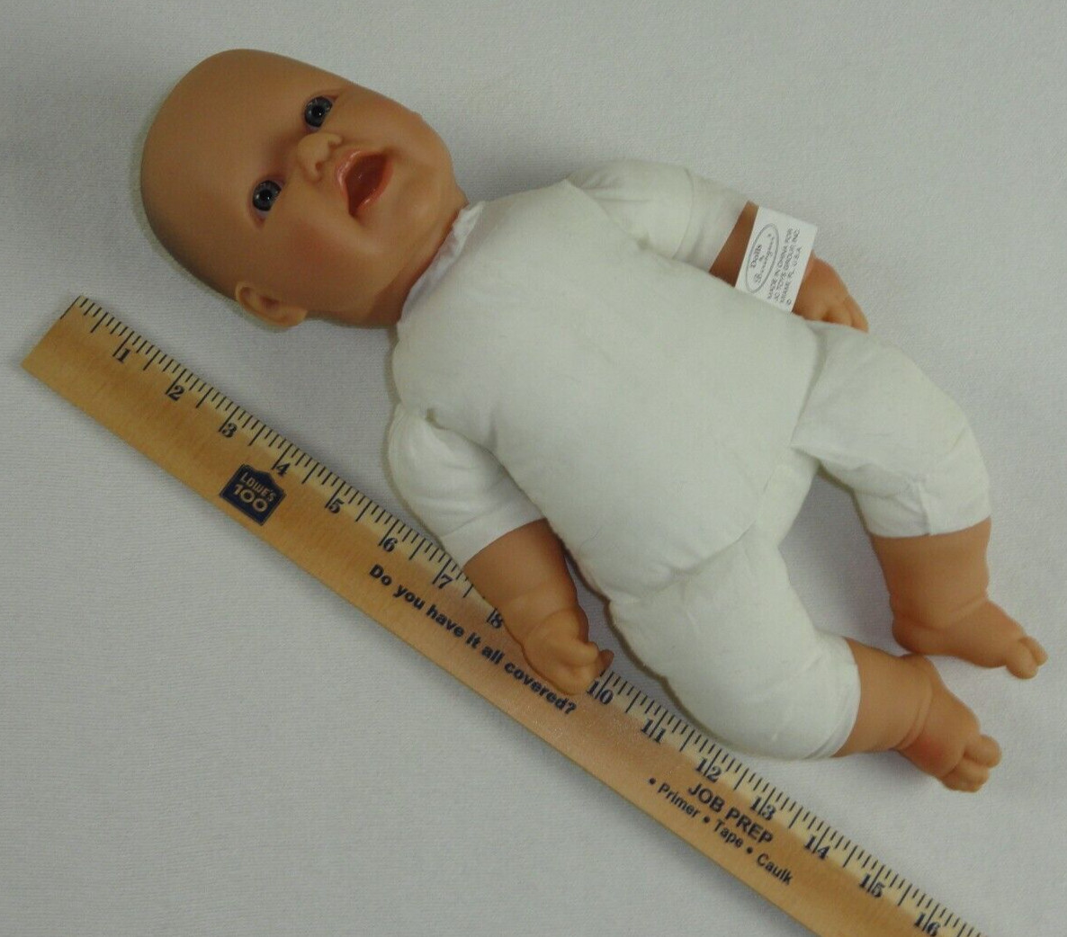 BERENGUER SOFT BODY OPEN MOUTH BABY DOLL - 15-1/2 INCHES - BLUE EYES