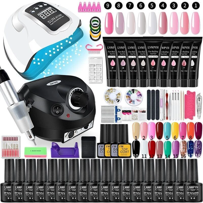 Nail Gel Nail Polish Set With UV LED Lamp Dryer Semi Permanent Gel Varnish Set
Opens in a new window