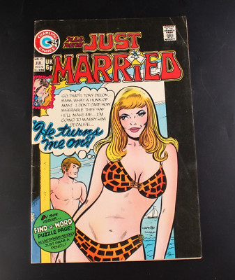 JUST MARRIED # 101 - ART CAPPELLO SWIMSUIT COVER - SCARCE CHARLTON 1974