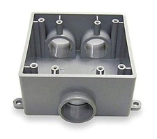 Cantex Weatherproof Electrical Box 2-Gang 3-Inlet PVC - 5133400