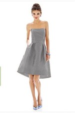 Alfred Sung 580...Cocktail Length, Strapless Dress....Quarry.....Size 2....NWT