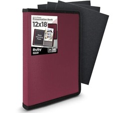 12x18 Art Portfolio Binder with Mounting Paper - Ruby Large Portfolio Folder ...