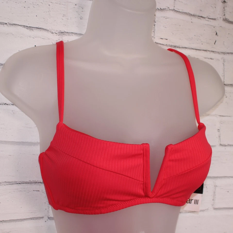 Bikini Bralette Bar III Para Mujer Alambre Cuello Profundo Rosa Brillante Talla Mediana Nuevo con Etiquetas Foto 4 de 4