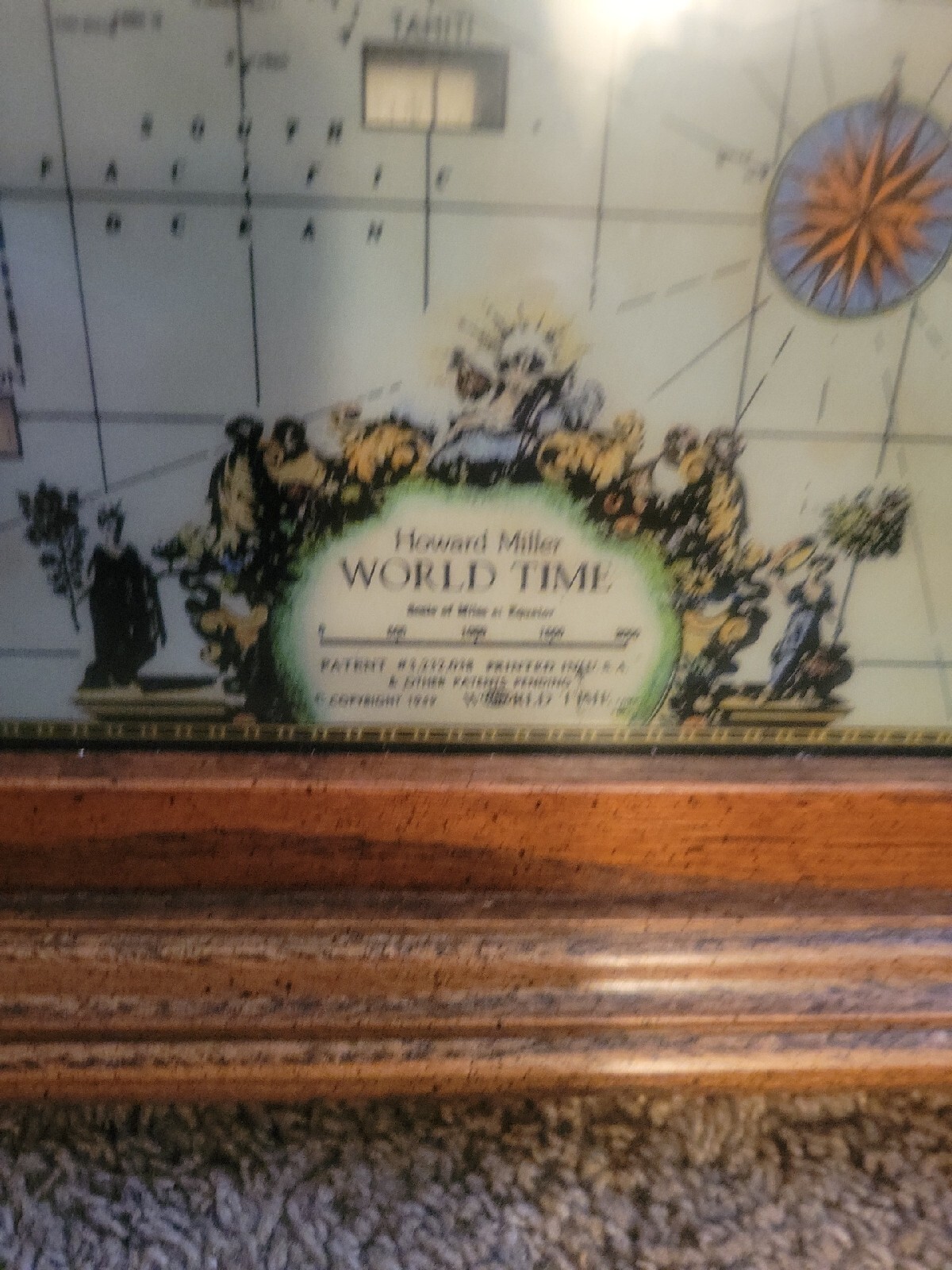 Vintage Howard Miller World Clock Lighted MultiTime Zone Wall Clock