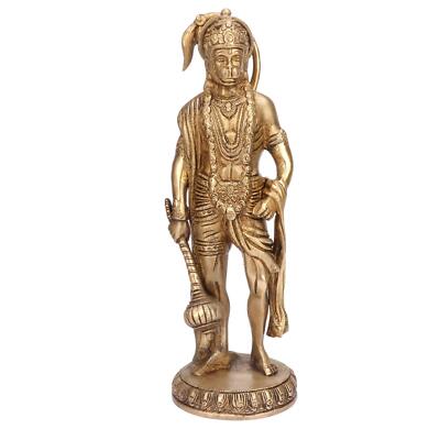 Brass Lord Hanuman Bajrangbali Sankat Mochan Bhagwan Idol Murti for Home 10''H