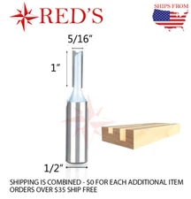 Tideway Carbide IND LC01020508 5/16" X 1" Straight 1/2" shank router bit