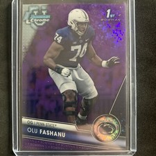 2023 Bowman University Chrome Football Olu Fashanu Purple Mini-Diamonds 1st /399