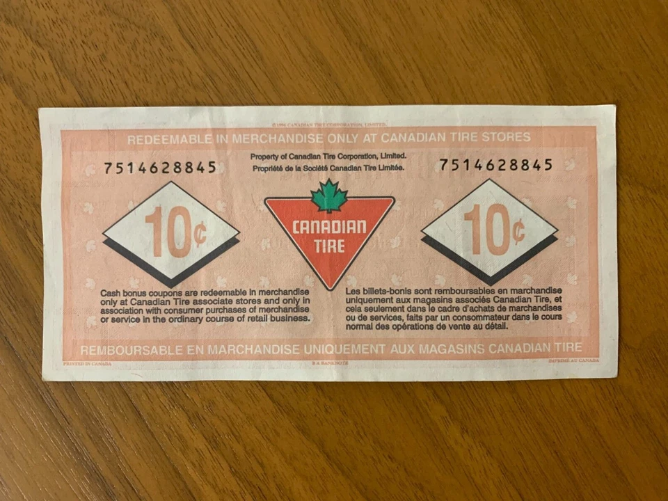 Canadian Tire Money 10c - 75th Anniversary Special Edition 1996  - Image 2 of 4
