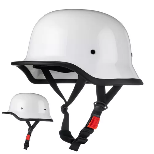 Caschi Moto Mezzo Teschio Tedesco Cappellino Adulto Scooter Chopper Motociclista Casco DOT - Foto 12 di 17