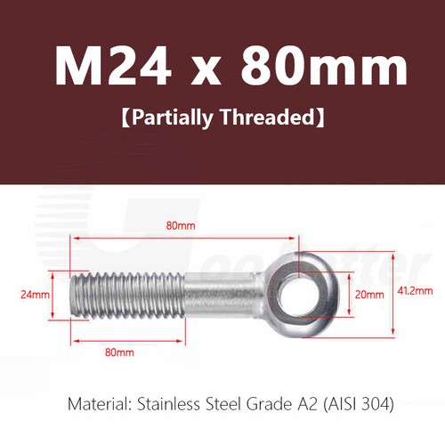Forged Eye Bolt M5 - M24 Catenary Wire Hanging Screws DIN 444 Stainless Steel A2 - Picture 140 of 152
