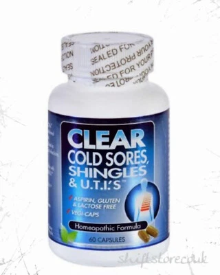 CLEAR PRODUCTS, BOIRON, NATURES ANSWER Clear Products Clear Cold Sores, Shingles & UTI'S™ - 60 Caps | Original UK Stock