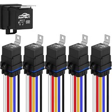 5-Pin Waterproof Relay Kit 40/30 AMP 12V Relay Switch with Harness Heavy Duty