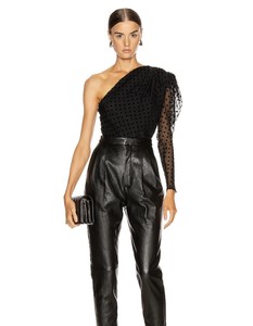 one shoulder puff sleeve top